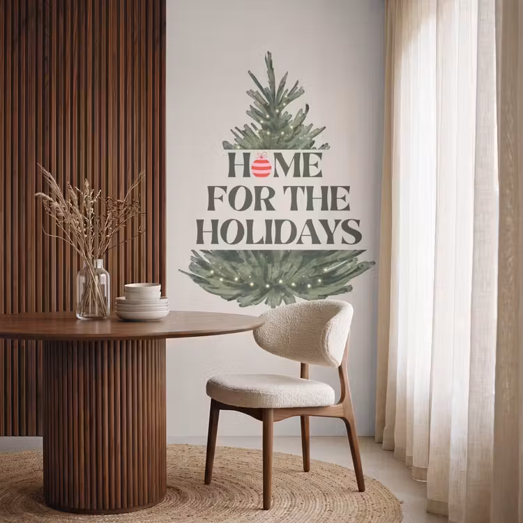 Behang - Kerst - Tekst - Kerstboom - Beige — 4