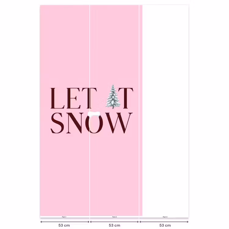Behang - Kerst - Tekst - Sneeuw - Roze — 6