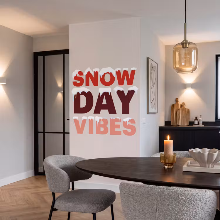 Behang - Sneeuw - Kerst - Tekst - Rood — 5