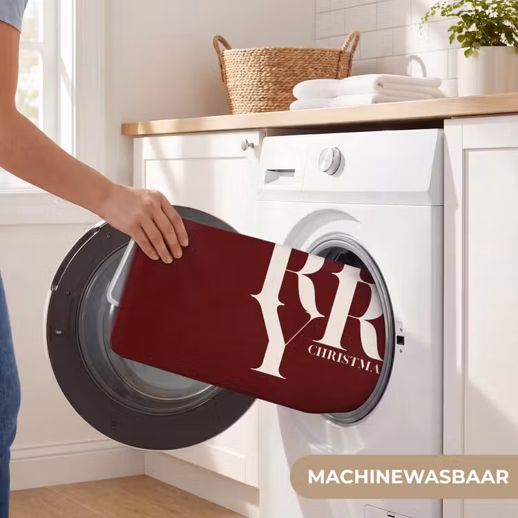 Badmat - Merry - Tekst - Donker - Rood — 7