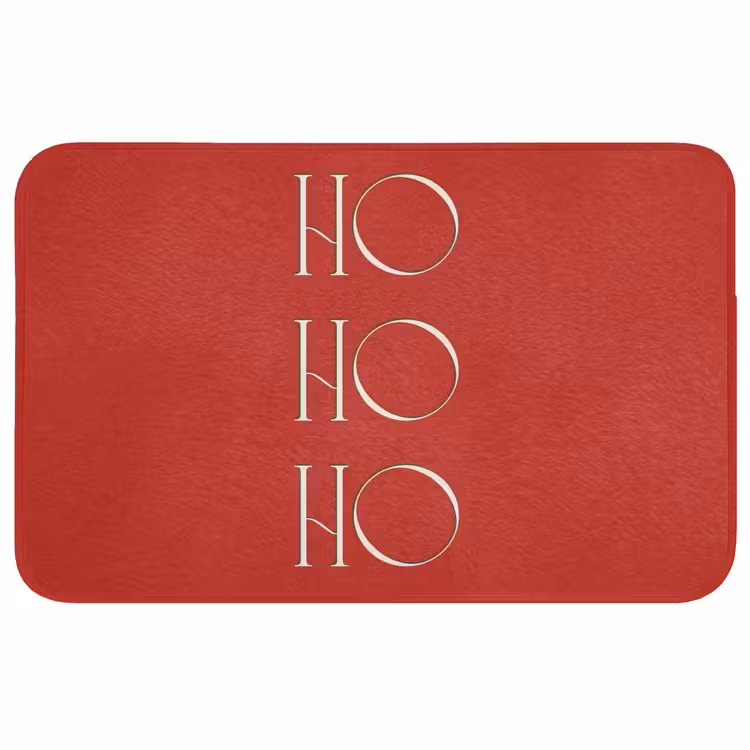Badmat - Tekst - Kerst - Modern - Rood — 1