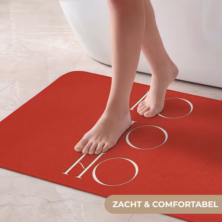 Badmat - Tekst - Kerst - Modern - Rood — 5