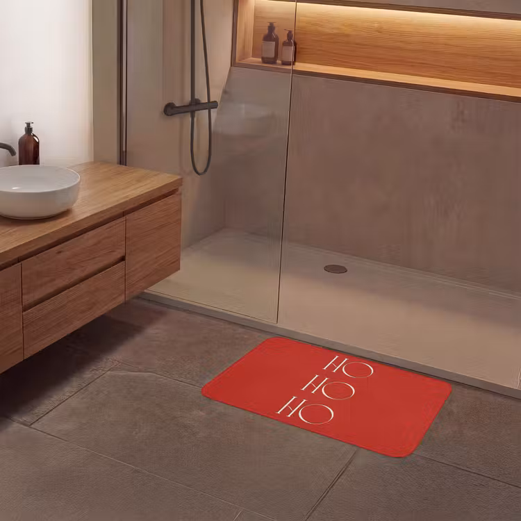 Badmat - Tekst - Kerst - Modern - Rood — 6