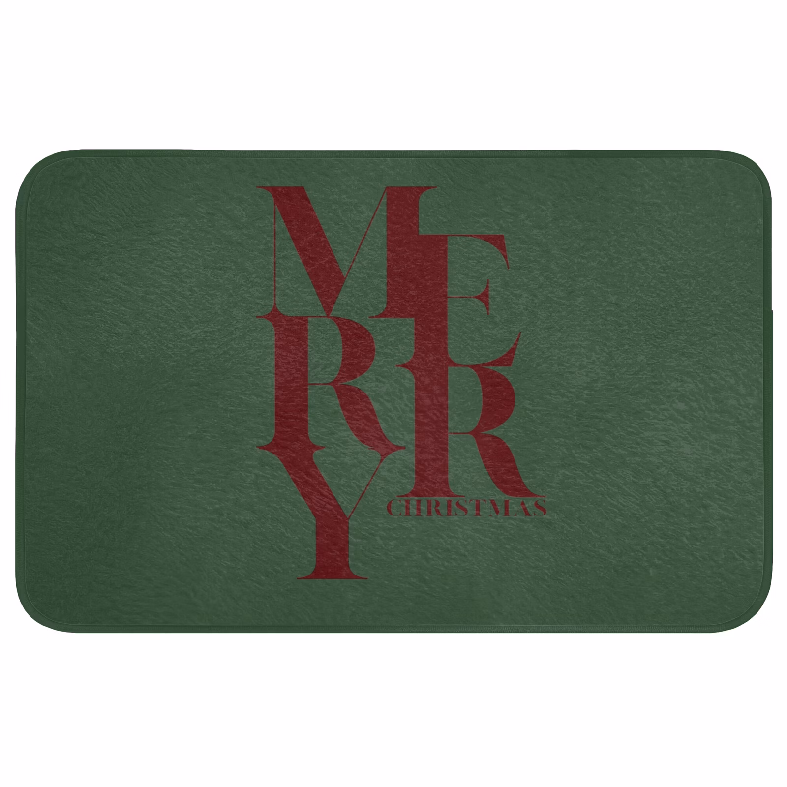 Badmat - Merry - Tekst - Groen - Kerst — 1