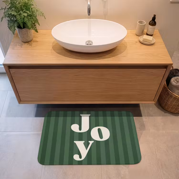 Badmat - Joy - Kerst - Tekst - Groen — 2