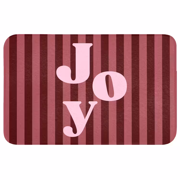 Badmat - Joy - Kerst - Tekst - Roze — 1