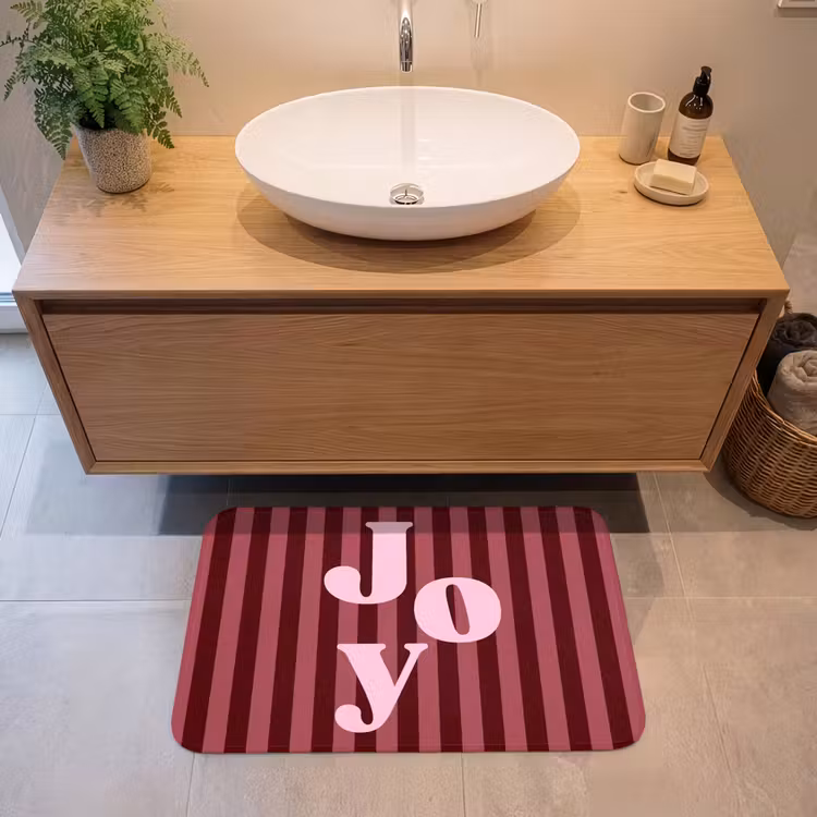 Badmat - Joy - Kerst - Tekst - Roze — 2
