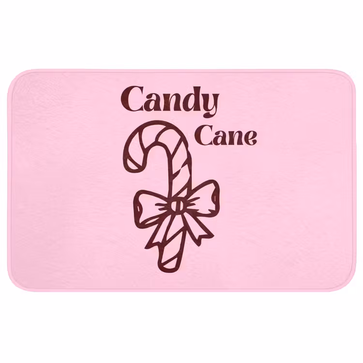 Badmat - Kerst - Snoep - Tekst - Bruin - Roze — 1