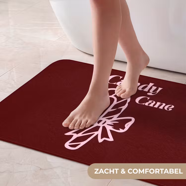 Badmat - Kerst - Snoep - Tekst - Roze — 5