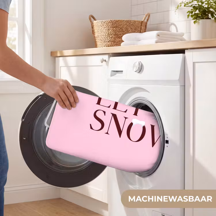 Badmat - Kerst - Tekst - Sneeuw - Roze — 7