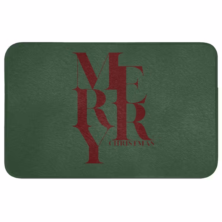 Badmat - Merry - Tekst - Groen - Kerst — 1