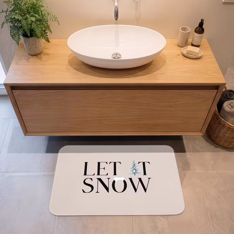 Badmat - Tekst - Kerst - Sneeuw — 2