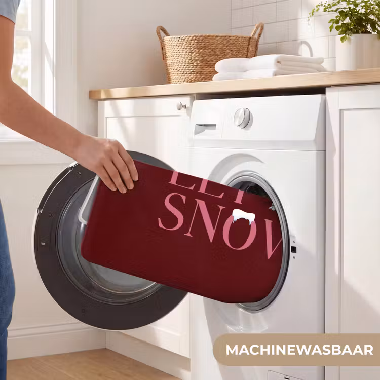 Badmat - Tekst - Kerst - Sneeuw - Roze — 7