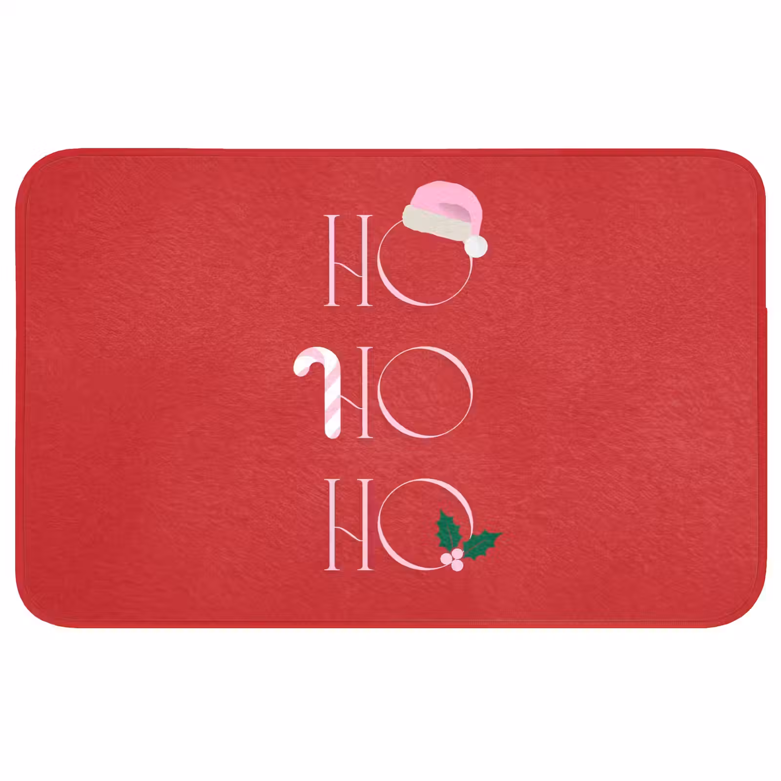 Badmat - Kerst - Tekst - illustratie - Rood — 1
