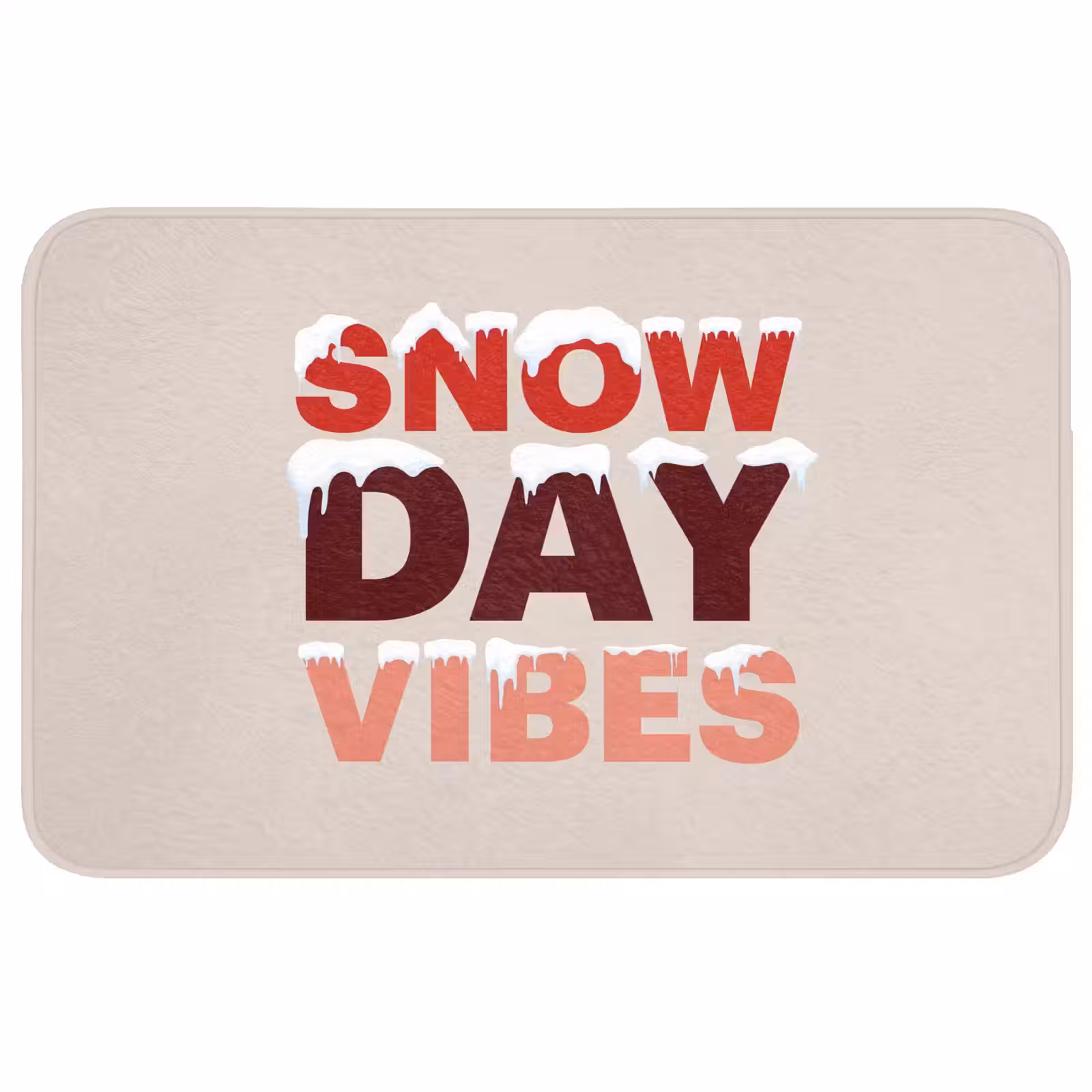 Badmat - Sneeuw - Kerst - Tekst - Rood — 1