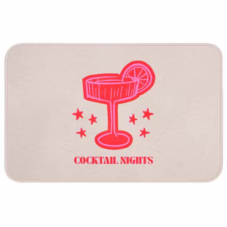 Badmat - Cocktail - Kerst - Beige - Roze — 1