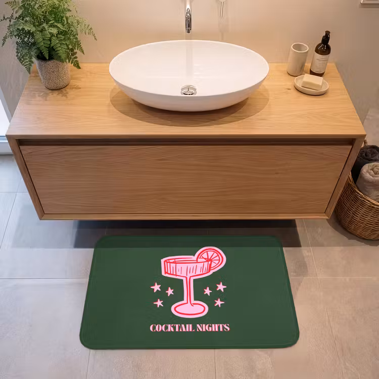 Badmat - Cocktail - Kerst - Roze - Groen — 2