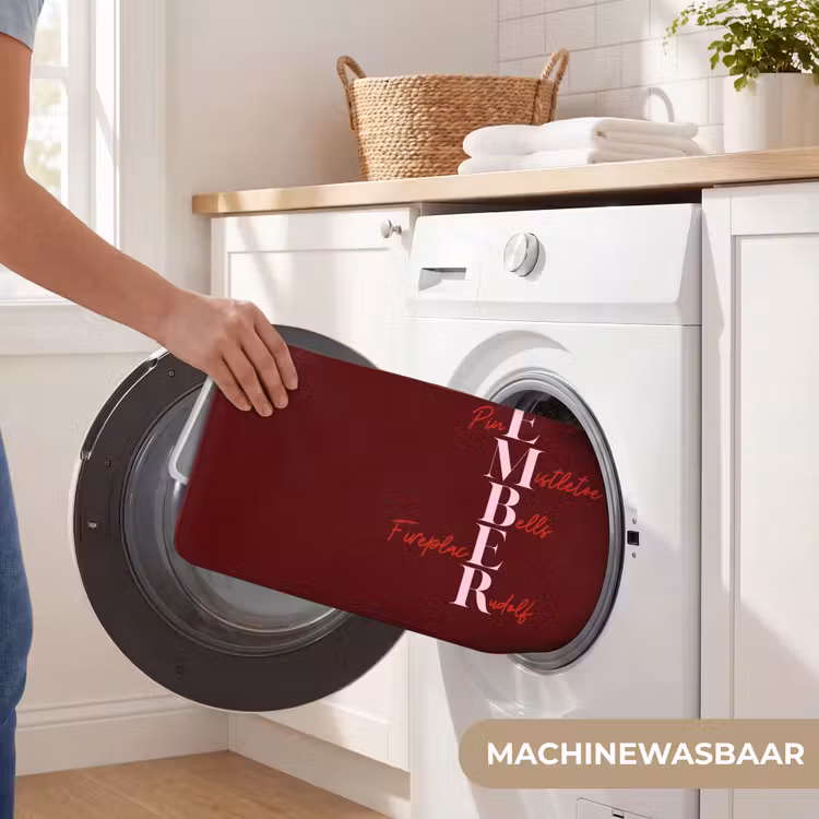 Badmat - December - Tekst - Kerst - Burgundy — 7
