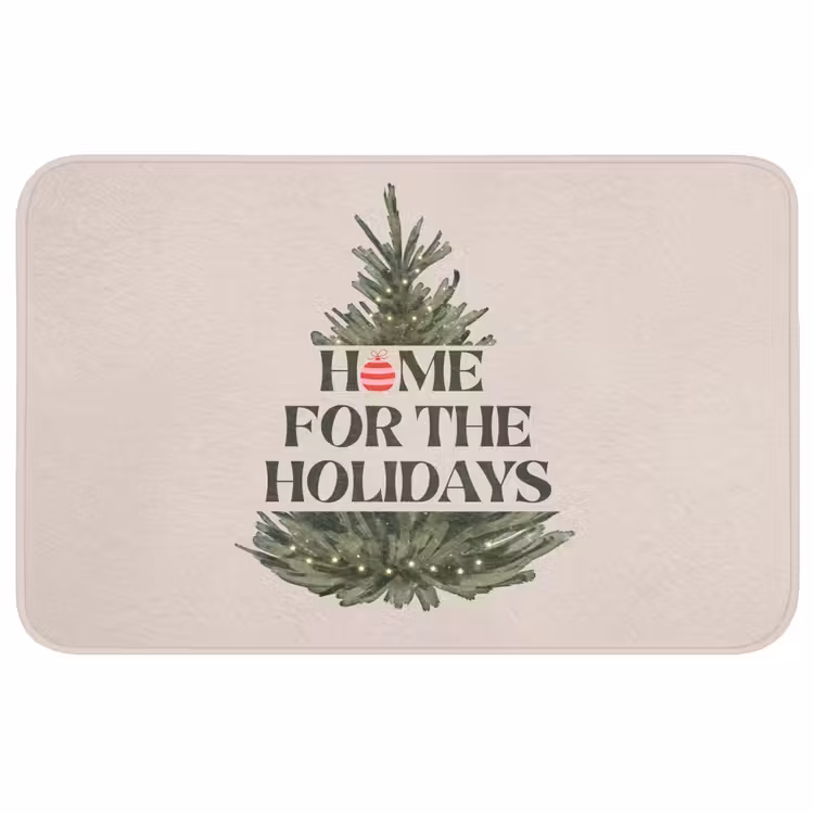 Badmat - Kerst - Tekst - Kerstboom - Beige — 1