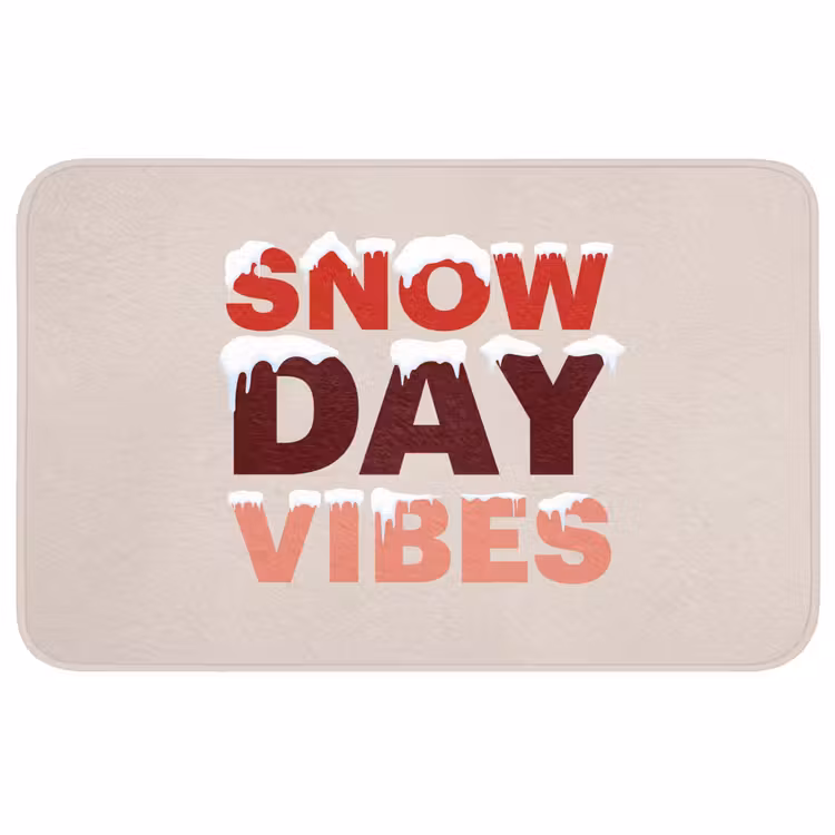 Badmat - Sneeuw - Kerst - Tekst - Rood — 1
