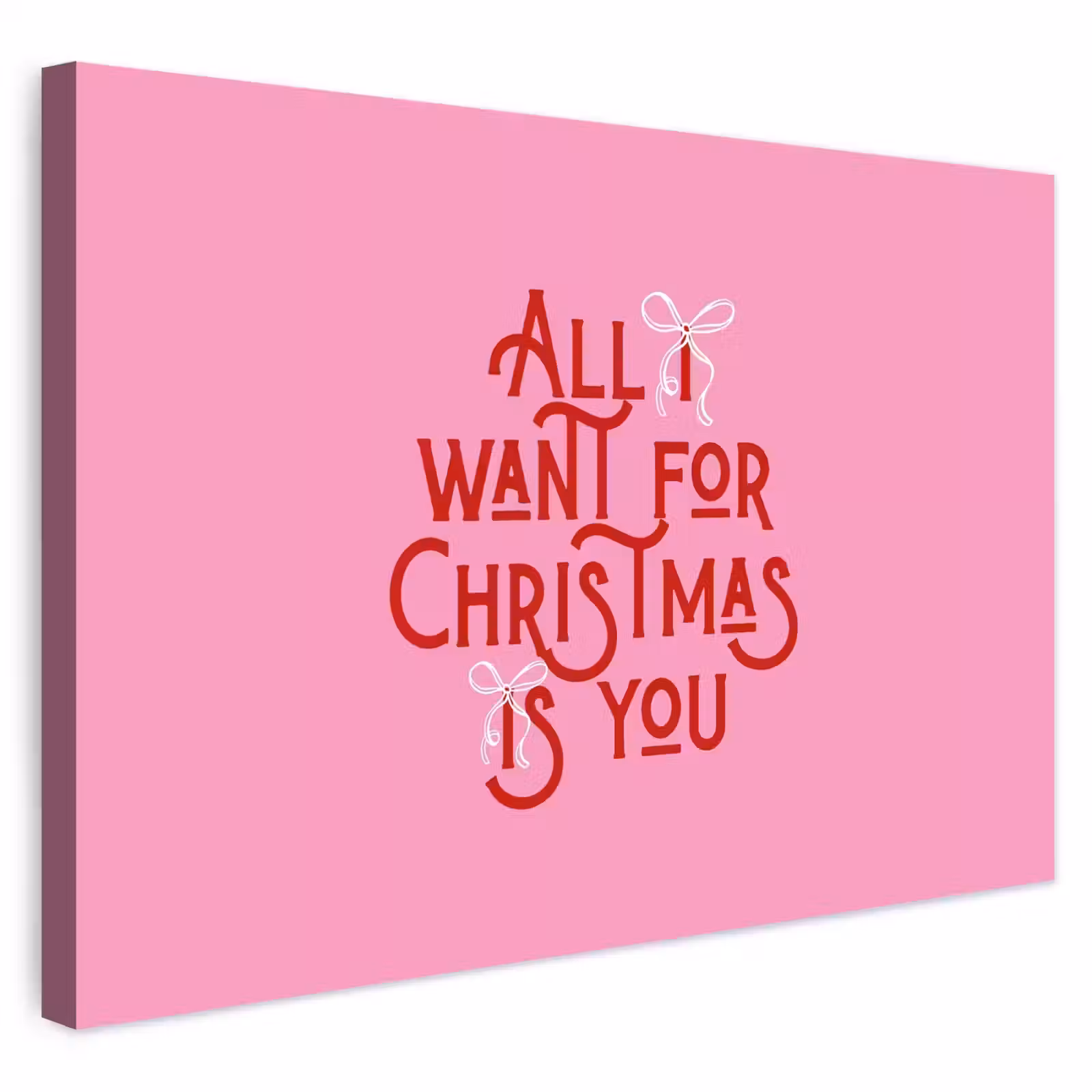 Buiten canvas - Tekst - Kerst - Roze - Rood — 1