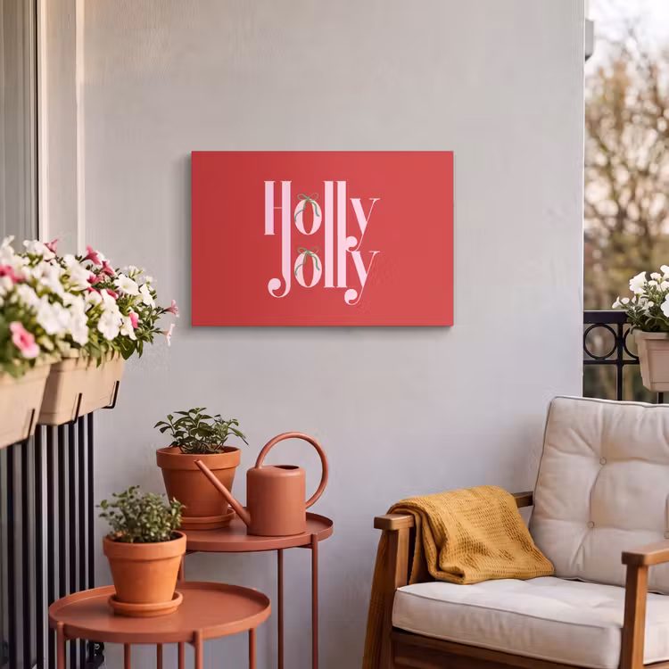 Buiten canvas - Kerst - Roze - Rood - Tekst — 3