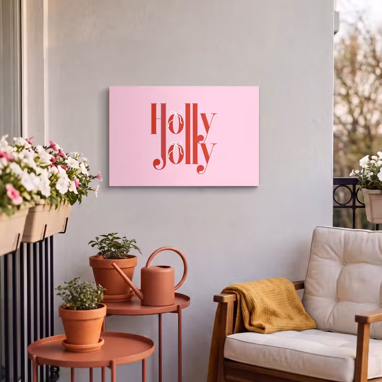 Buiten canvas - Kerst - Tekst - Rood - Roze — 3