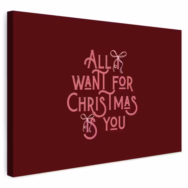Buiten canvas - Tekst - Kerst - Rood - Roze — 1
