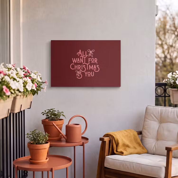 Buiten canvas - Tekst - Kerst - Rood - Roze — 3