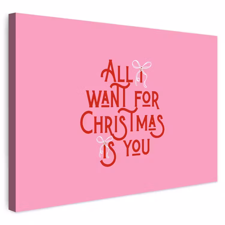Buiten canvas - Tekst - Kerst - Roze - Rood — 1