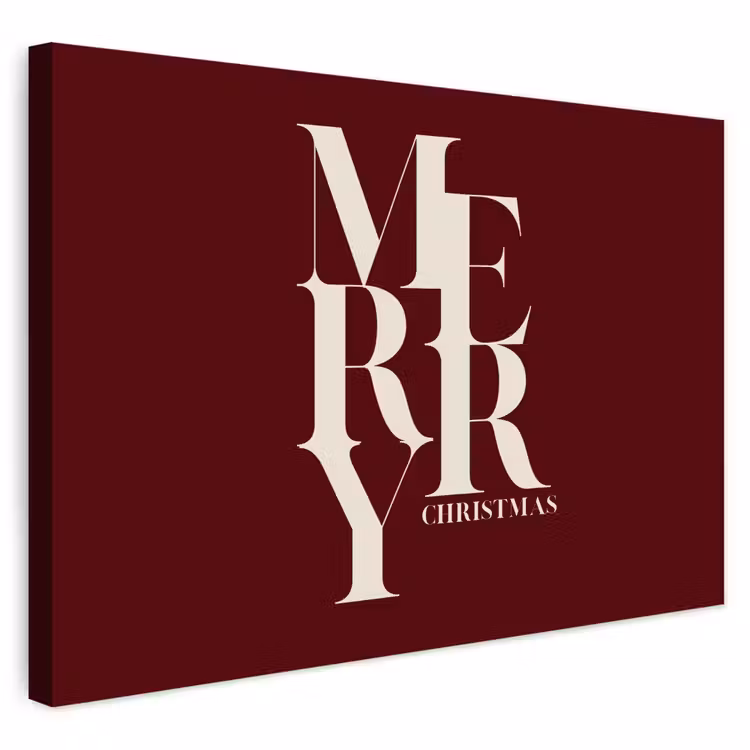 Buiten canvas - Merry - Tekst - Donker - Rood — 1