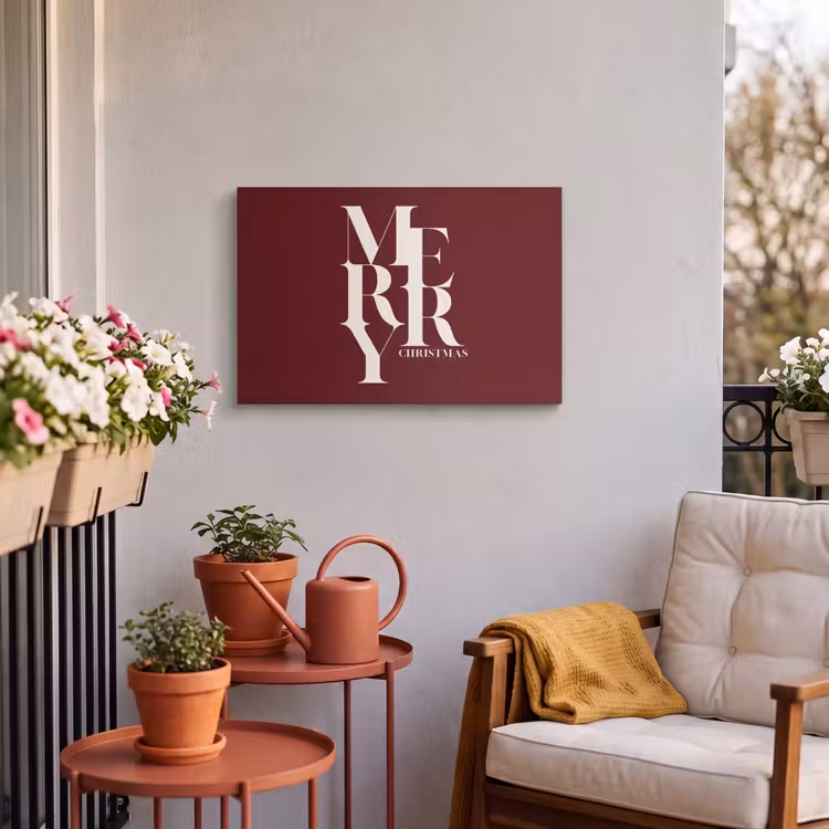 Buiten canvas - Merry - Tekst - Donker - Rood — 3