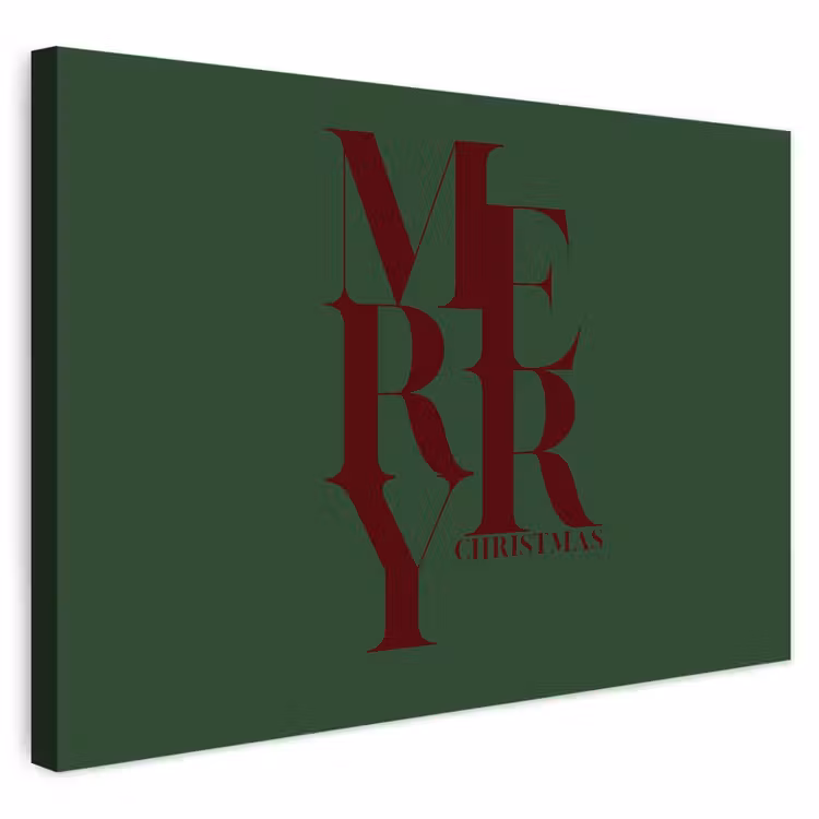 Buiten canvas - Merry - Tekst - Groen - Kerst — 1