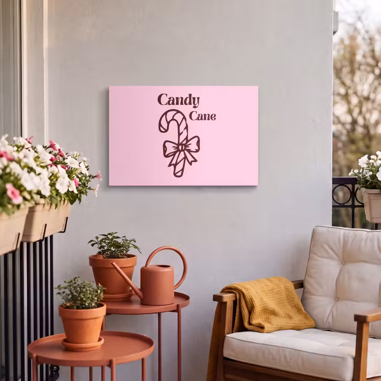 Buiten canvas - Kerst - Snoep - Tekst - Bruin - Roze — 3