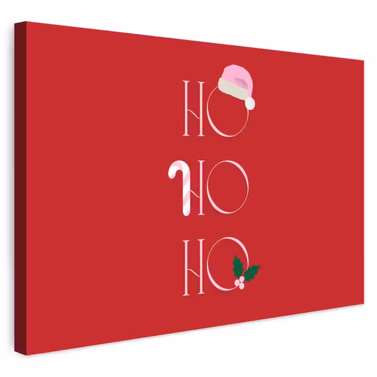 Buiten canvas - Kerst - Tekst - illustratie - Rood