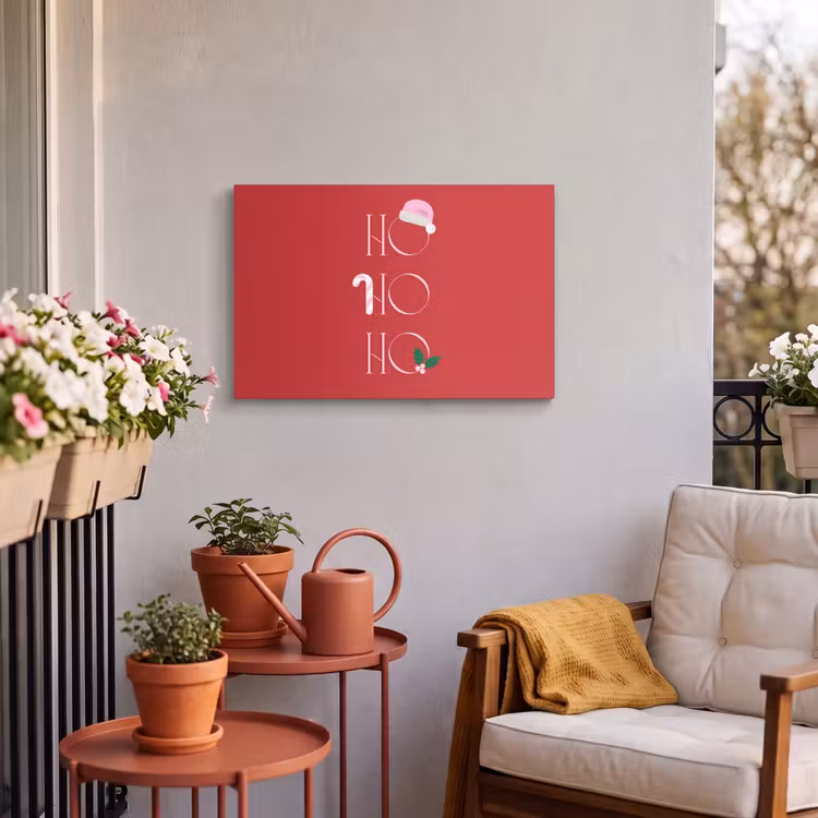 Buiten canvas - Kerst - Tekst - illustratie - Rood — 3