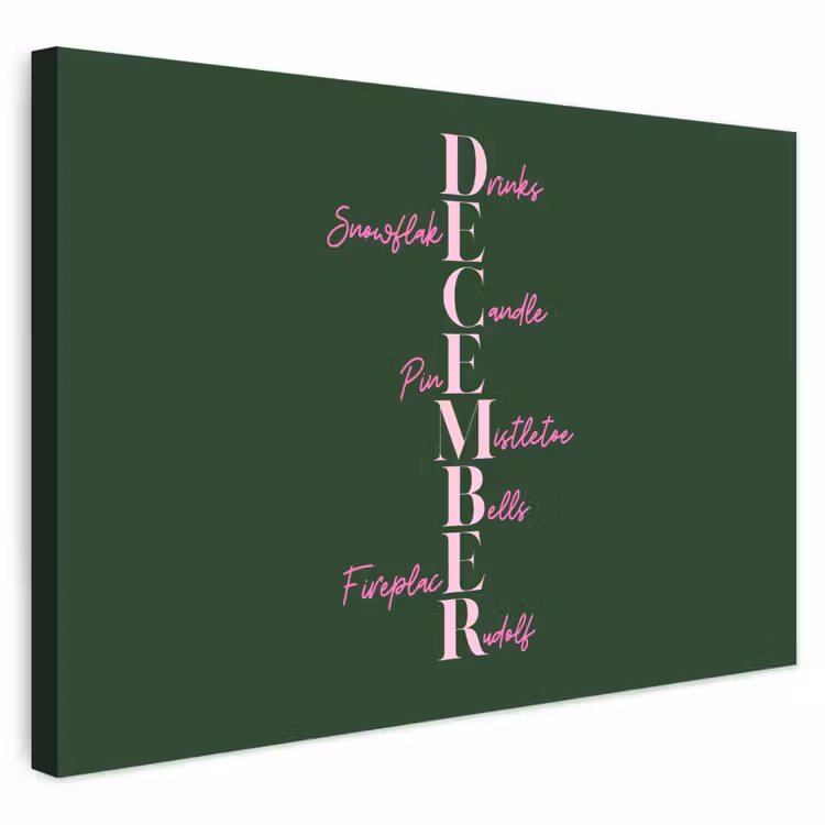 Buiten canvas - December - Tekst - Kerst - Groen — 1