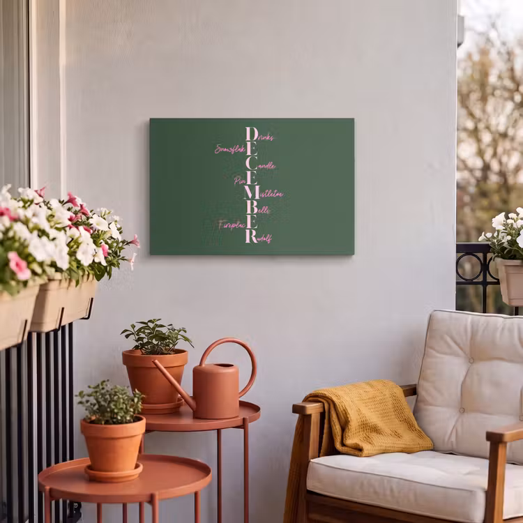 Buiten canvas - December - Tekst - Kerst - Groen — 3