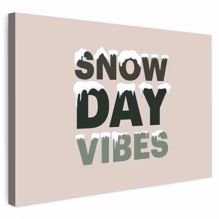Buiten canvas - Sneeuw - Tekst - Kerst - Beige — 1