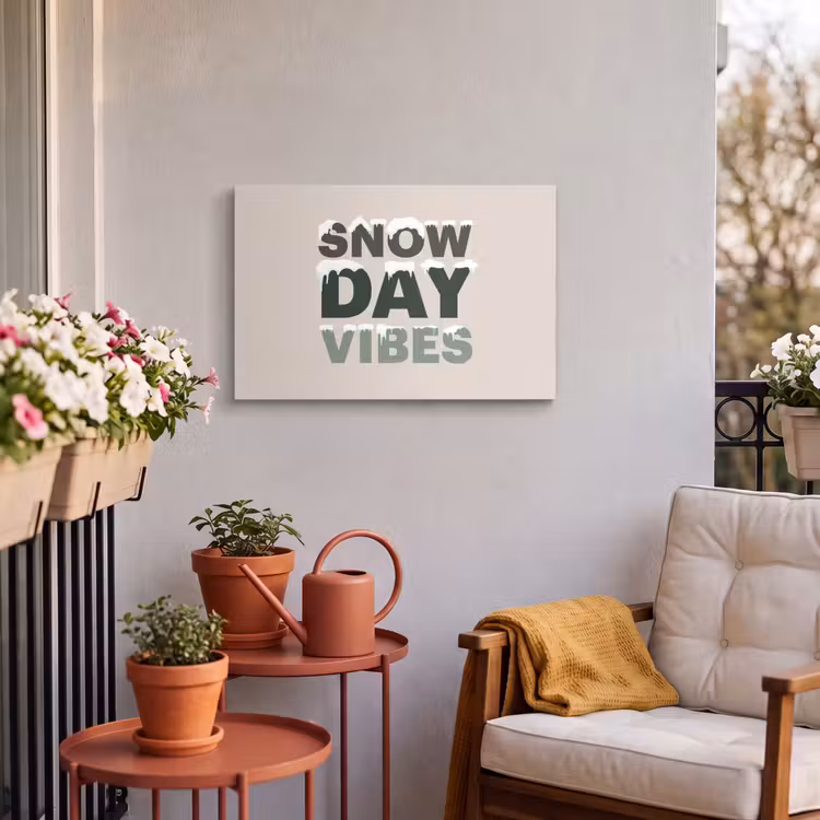 Buiten canvas - Sneeuw - Tekst - Kerst - Beige — 3