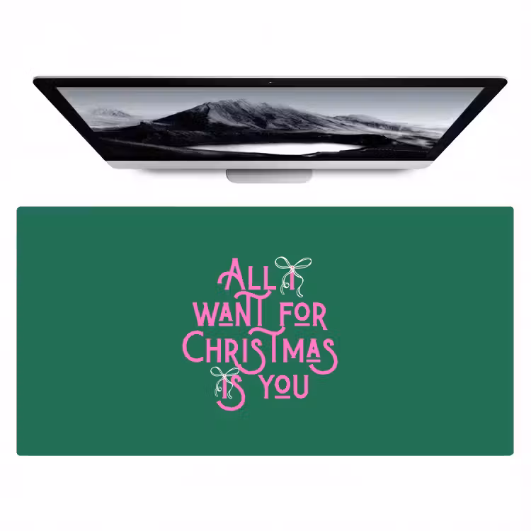 Bureau onderlegger - Kerst - Tekst - Roze - Groen — 1