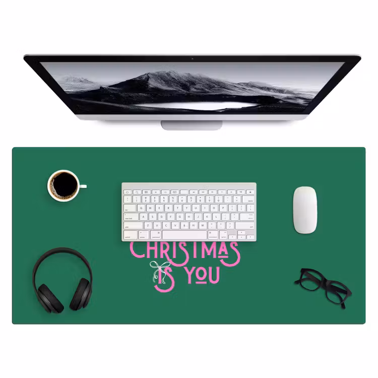 Bureau onderlegger - Kerst - Tekst - Roze - Groen — 4