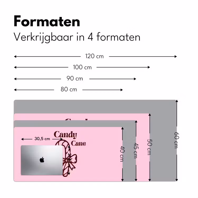 Bureau onderlegger - Kerst - Snoep - Tekst - Bruin - Roze — 8
