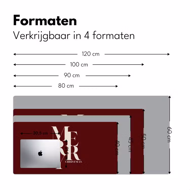 Bureau onderlegger - Merry - Tekst - Donker - Rood — 8