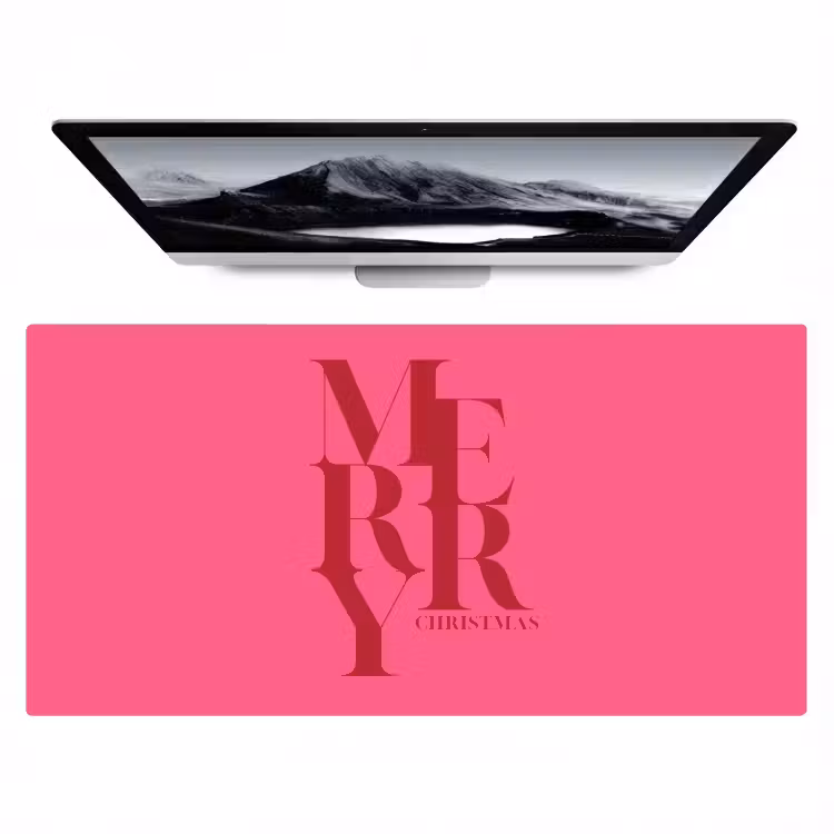Bureau onderlegger - Merry - Tekst - Kerst - Roze — 1