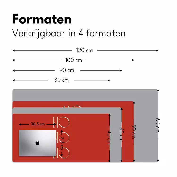 Bureau onderlegger - Tekst - Kerst - Modern - Rood — 8