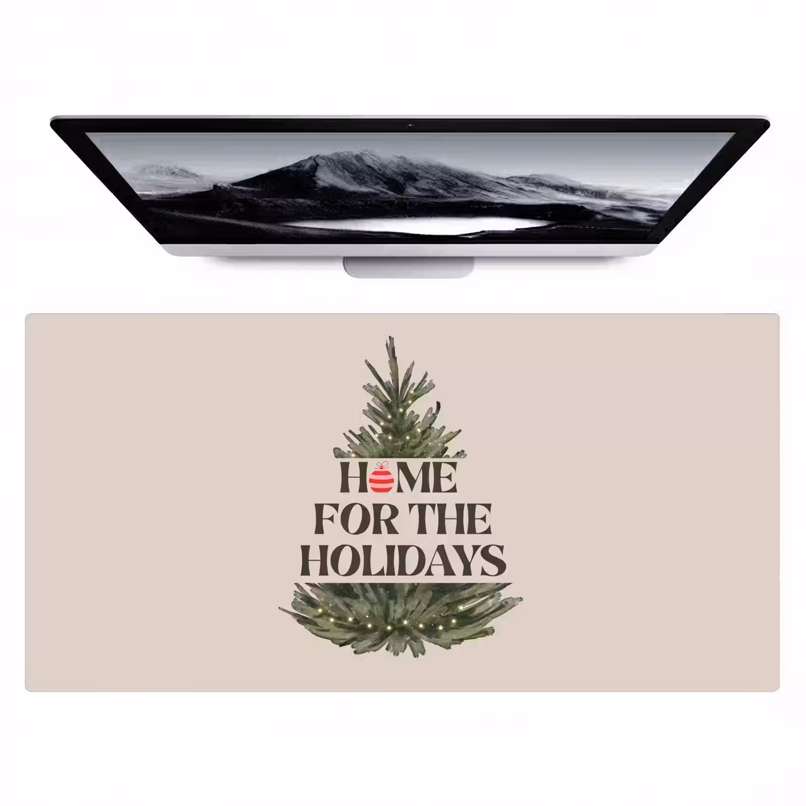 Bureau onderlegger - Kerst - Tekst - Kerstboom - Beige — 1