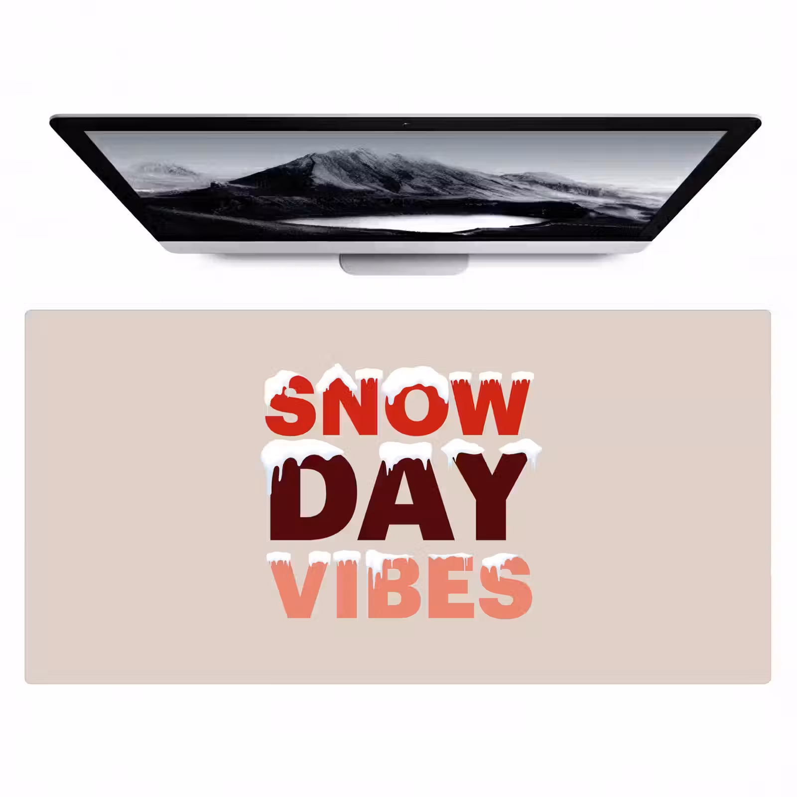 Bureau onderlegger - Sneeuw - Kerst - Tekst - Rood — 1