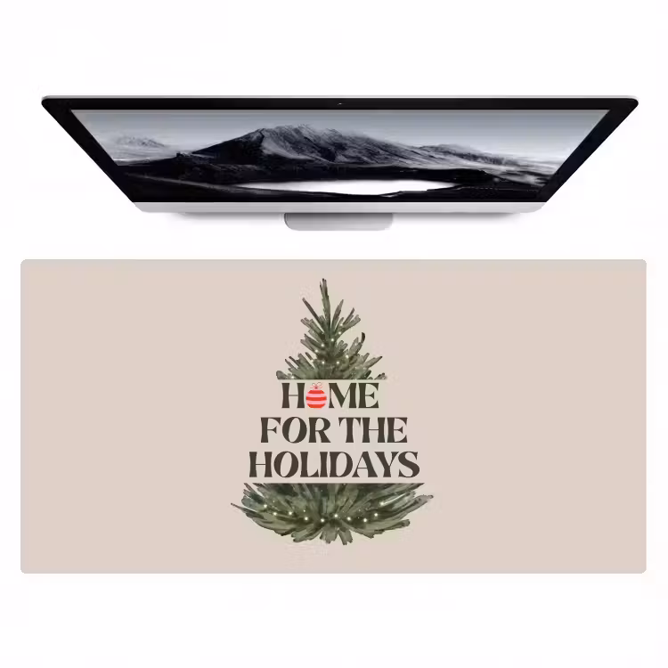 Bureau onderlegger - Kerst - Tekst - Kerstboom - Beige — 1