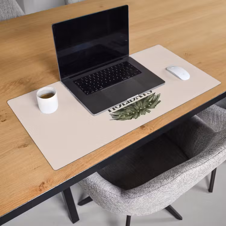 Bureau onderlegger - Kerst - Tekst - Kerstboom - Beige — 3